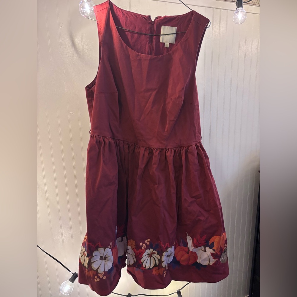 ModCloth Burgundy Pumpkin Gourd Dress